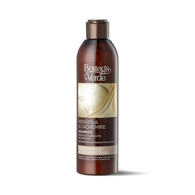 Bottega Verde - Keratin und Kaschmir - Pflegendes Restrukturierungs-Shampoo (250 ml) - sprödes oder brüchiges Haar