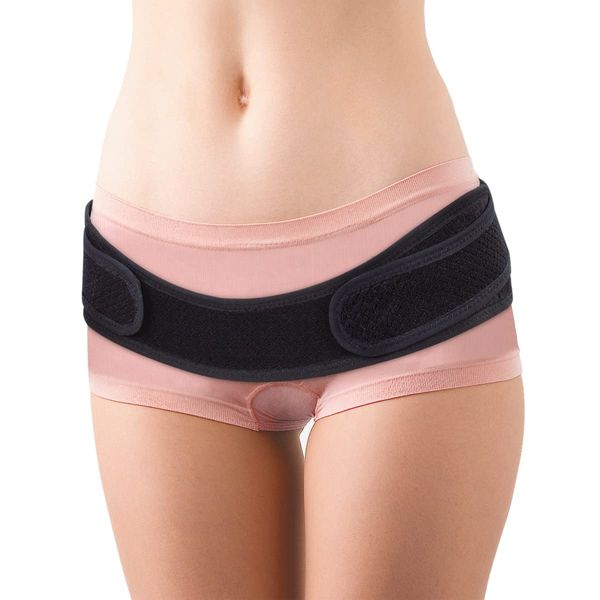 dacco 60813 Pelvic Belt, Pregnum and Postpartum Kyutto Belt, 1 Piece, Made in Japan, Black, One Size Fits All