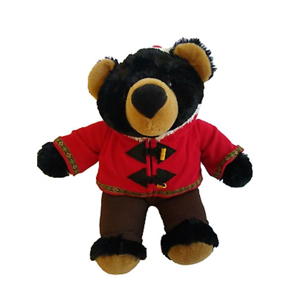 Dan Dee Teddy Bear Plush Stuffed Animal Black Large Nose Red Sweater Winter 14"