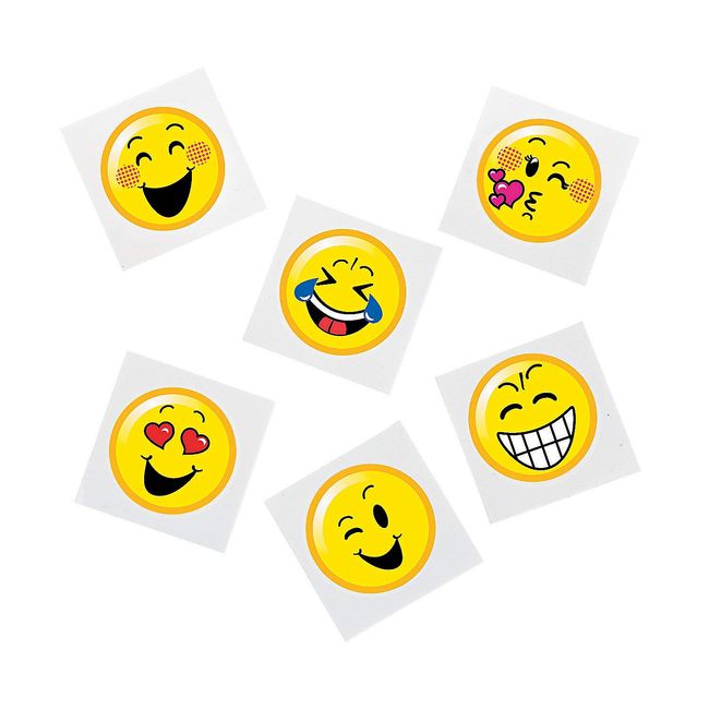 EMOTICON TATTOO ASSORTMENT - Apparel Accessories - 72 Pieces