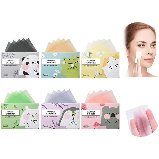 Gesicht Blotting Papiere, Puderpapier für Gesicht, 600 Blätter Ölabsorbierende Blätter, Oil Control Paper, Frau Oil Control Paper für Gesichtspflege Und Make Up, Reise Make Up Zubehör