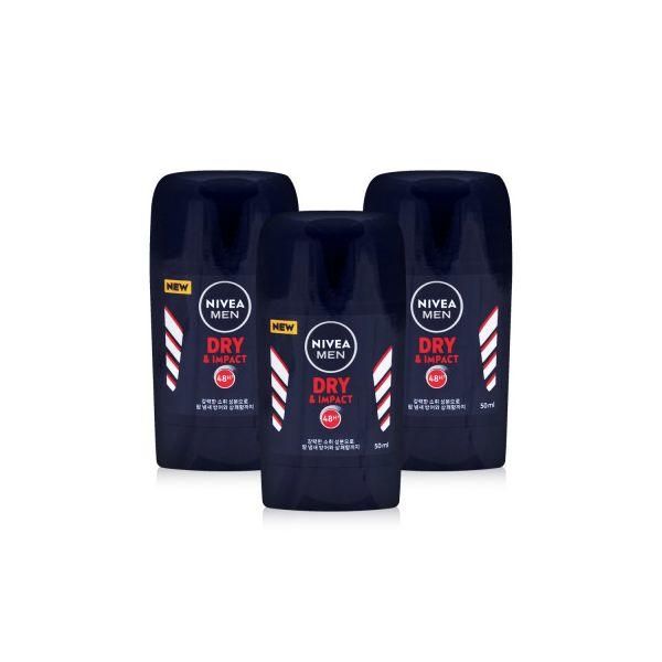 Nivea Men Deodorant Stick Dry &amp; Impact 50ml x 3