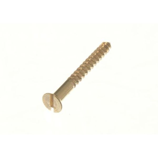 Screws No. 4 X 1 Inch Slotted Csk Countersunk Solid Brass Pack of 20