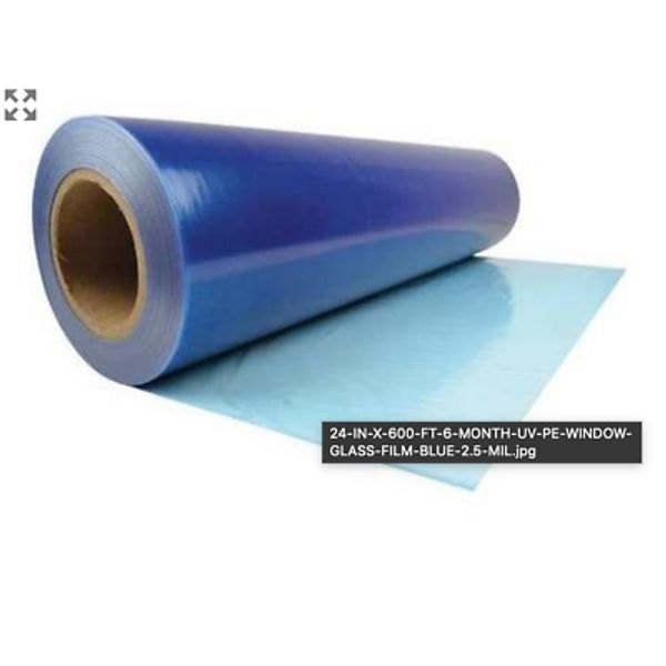 Blue Protective Window Film, Window Shield, Masking Film, 60 Day UV protection