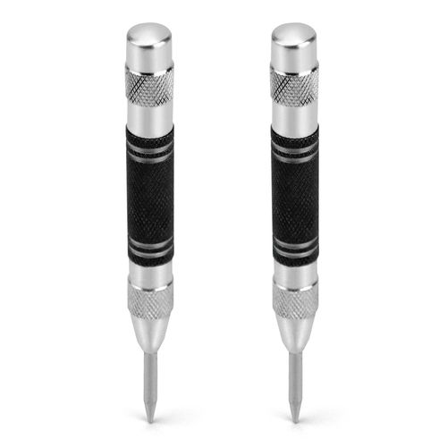 QWORK® 2 Pack Automatic Center Punch, 5" Spring Loaded Center Punch, Hole Marker Tool
