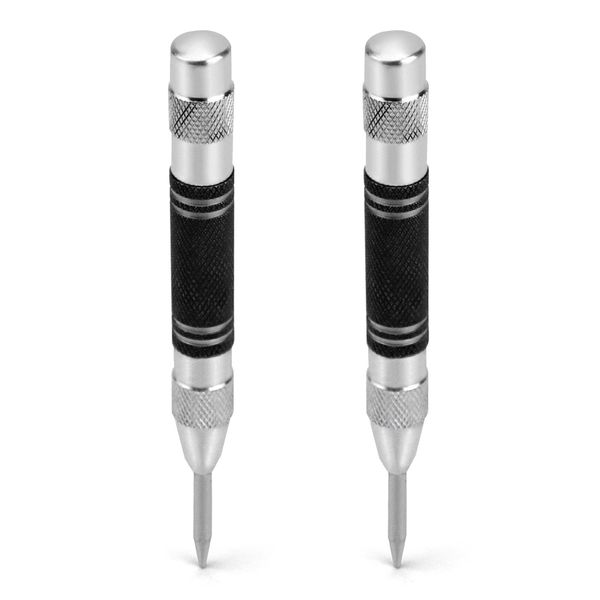 QWORK® 2 Pack Automatic Center Punch, 5" Spring Loaded Center Punch, Hole Marker Tool