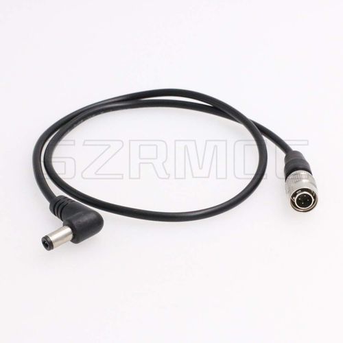 SZRMCC DC 5.5X 2.5mm to Hirose 4 pin Male Power Cable for Sound Devices 688 644 633,Recorder Zoom F4 F8 (Straight 4pin to Elbow dc2.5)