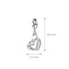 MiniJewelry Interlocking Love Heart Dangle Bead Charm Compatible with Pandora Charms Bracelets