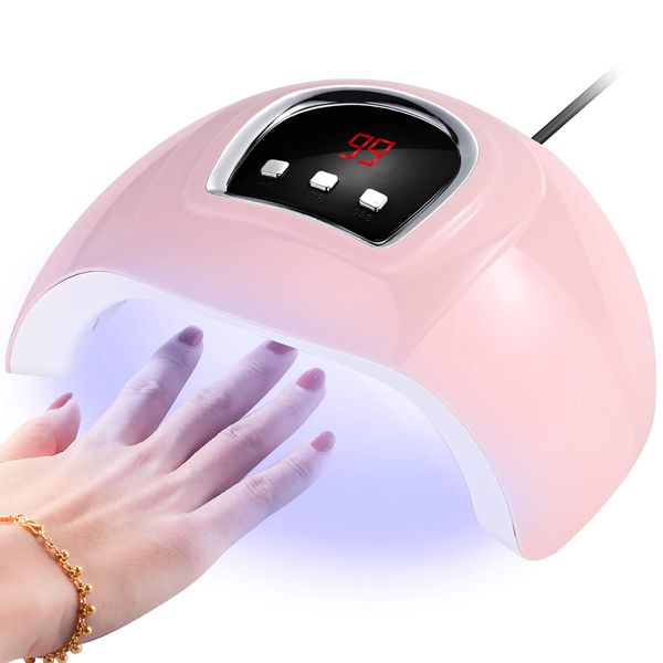 Zjyufy Uv Lamps For Gel Nails, Nail Lamp, Uv Nail Lamp, Uv Lamp, Auto Sensor Nail Dryer Lamp With 3 Timer Setting, Protable Convenient For Manicure Pedicure, 54w, 18led