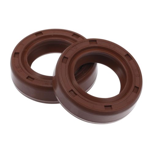 VekAuto Universal Oil Seal TC Double Lip W Steel Spring Seal Ring Rotary Shaft Seal 16x26x7mm High Pressure FKM Rubber Brown 2 Pcs