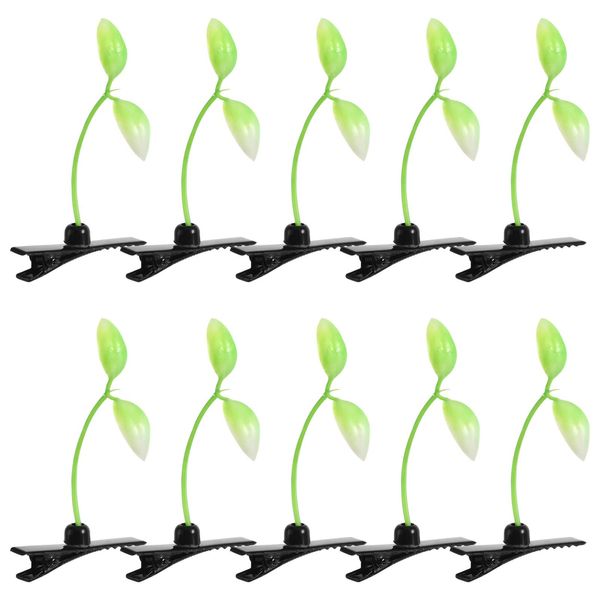 Garneck 10pcs Bean Sprout Hair Clip Plant Grass Hair Accessories Kids DIY for School Home Party