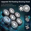 kensen 7D Head Shaver, 5 in 1 Bald Head Shavers for Men, Head Electric Razor with Nose Hair Sideburns Trimmer, Waterproof Wet/Dry Mens Grooming Kit, LED Display, USB Rechargeable, Gifts Travel Case