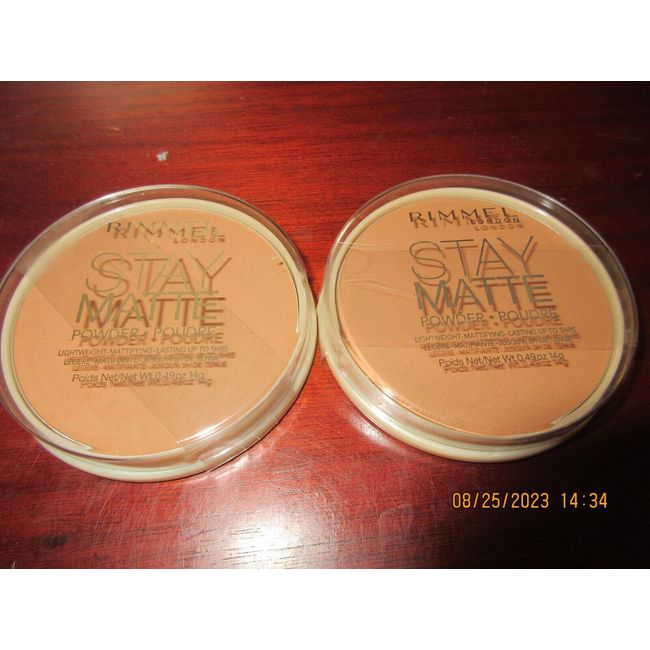 2-Rimmel London Stay Matte Lightweight Lasting Powder #025 Toffee New-Sealed