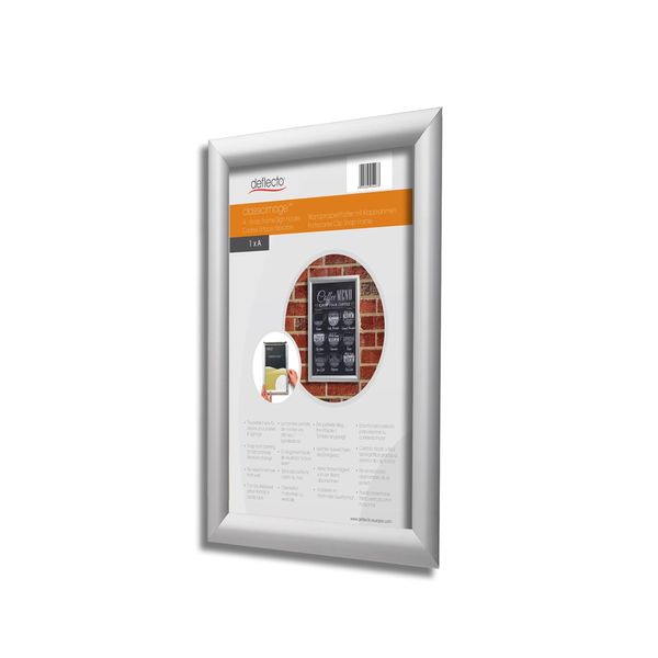 Deflecto A4 size with a 25mm Profile Water Resistant Snap frame - Silver