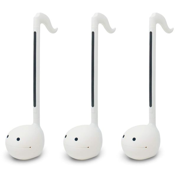 Otamatone Japanese Electronic Musical Instrument Portable Music Synthesizer from Japan by Maywa Denki Studio Award Winning, Educational Fun Gift for Children, Teens & Adults - White Set of 3