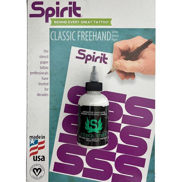 Stencil Stuff Trigger Fluid 125 ml Deduction Cream Stencil / Sketch Transfer + 100 Sheets Spirit Classic Freehand A4 Die Paper for Hand Sketching