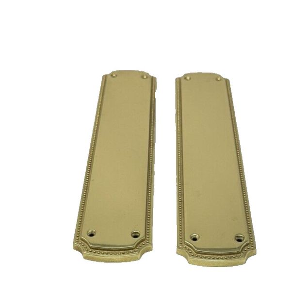 LACQUERED BRASS DOOR PUSH PLATES 12" X 2.50" SET OF 2