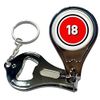 BadgeBeast.co.uk 18 Certificate - Key Ring Bottle Opener and Nail Clipper