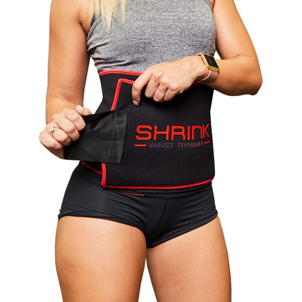 shrink Waist Belt - Sweat Band Waist Trainer for Women and Men; Comfortable Stomach Wrap; Workout Equipment for Home Workout and Gym Exercise Black