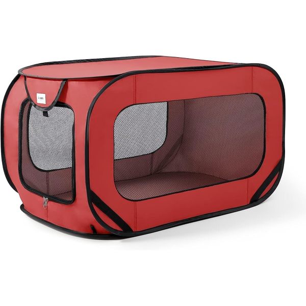 Large Dog Kennel Pet Cat Portable Cage Crate Travel Soft Folding Carrier Car Red