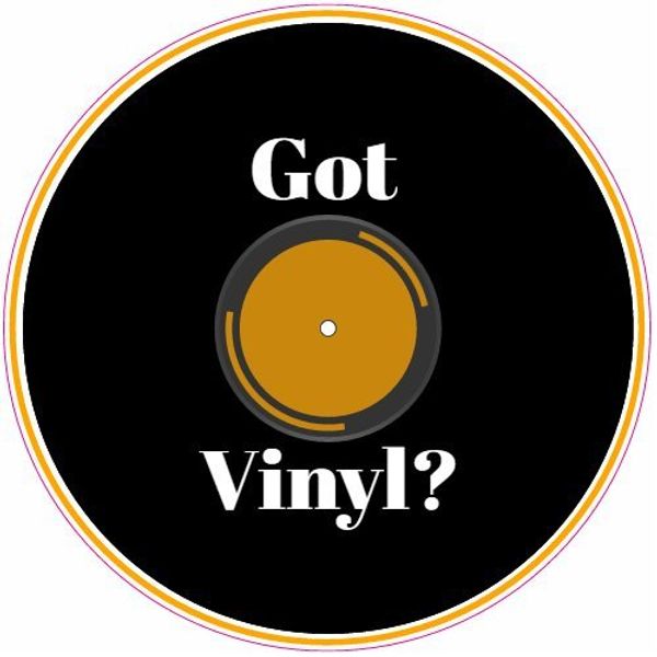 U.S. Custom Stickers Got Vinyl? Record Black Circle Decal, 7"