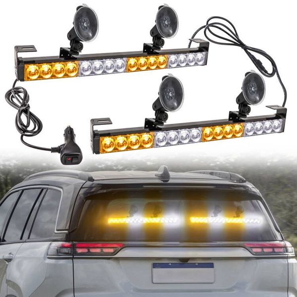 LED Emergency Windshield Strobe Light Bar Traffic Advisor Warning Visor 2 in 1