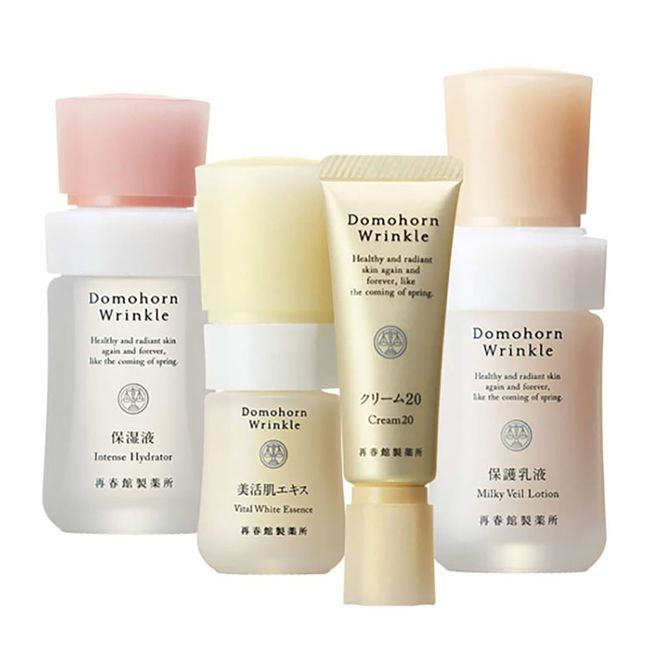 [Hometown Tax] Saishunkan Seiyakusho Domohorn Wrinkle Basic 4 Piece Half Set Emulsion Cream Serum Moisturizing Alcohol Free Niacinamide Ceramide Skin Care Face Care Beauty No Synthetic Fragrances/Colorings