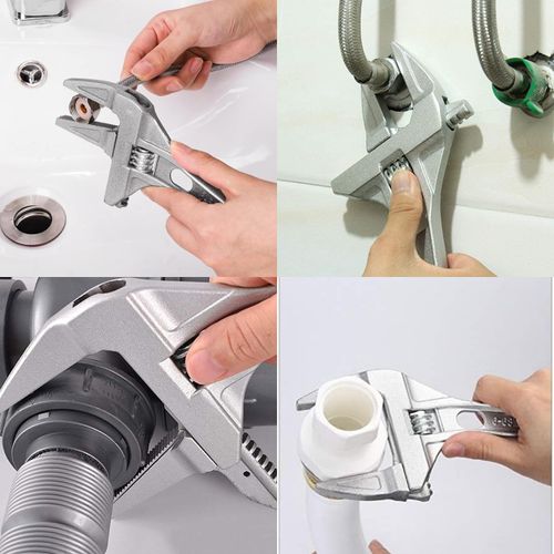 Elezenioc Adjustable Spanner Wrench 6-68mm Open-End Wide Jaw Spanners Wrenches Ultra-Thin Shifting Spanner Shank Plumber Bathroom Hand Tool Alloy
