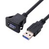 CY USB 3.0 Single Port Extension Latch Mount Car AUX Cable for Dashboard Panel 1m Waterproof