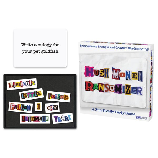 Funwares Ransomizer Word Game, Fast-Paced Fun Party Game, Respond to Funny Prompts by Crafting Ransom Style Notes Into Witty Responses Using 1000+ Word Tiles, 3+ Players Learning Game, 30-90 Minutes