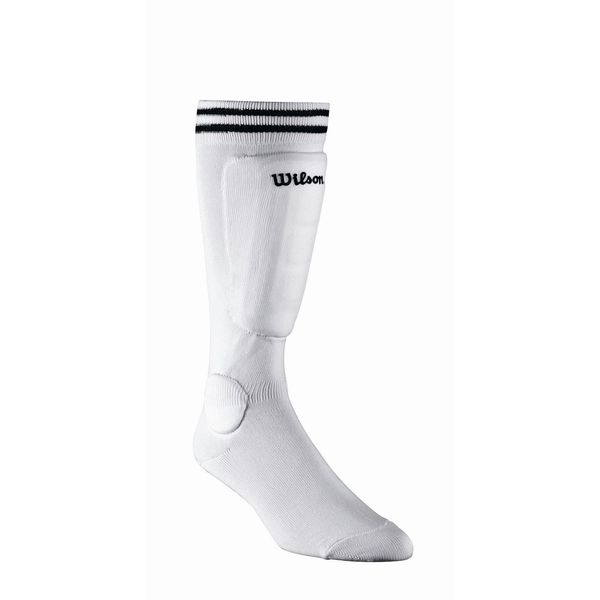 Wilson Soccer Sock Shin Guards - PeeWee Size, White