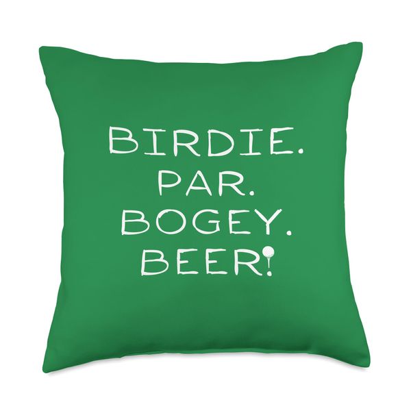 Birdie Par Bogey Beer Throw Pillow