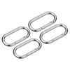 sourcing map Spring Oval Ring, 4Pcs 1.61 Inch Round Spring Snap Clip Trigger Spring Keyring Buckle for Bags Purses Keychain, Silver Tone