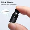 sourcing map Rope Cord Locks Ends Drawstring Toggles 5.5mm Dia Hole 20 Pcs Black