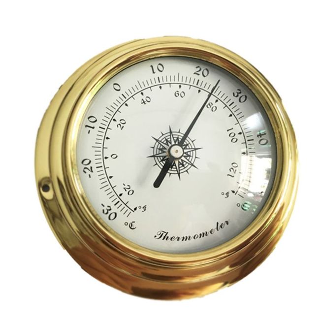 for Home Pressure Gauge Weather Station Metal Wall Hanging Barometer silver  white Aluminum 