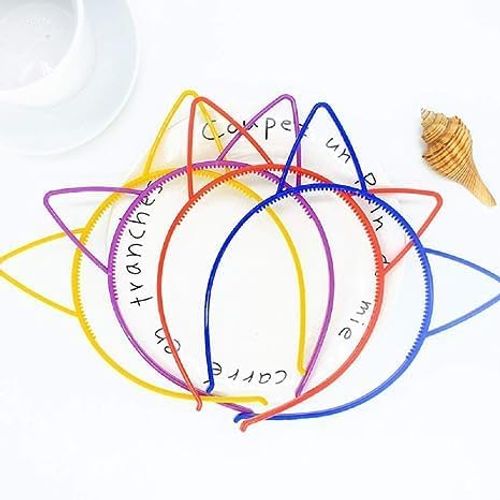 Galepromot 2Pcs Blue Simple Comfortable Plastic Cat Ears Headband Women's Headbands, Women's Fashion Headbands, Headbands