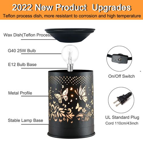 kobodon Metal Wax Warmer,Wax melt Warmer,Candle Wax Burner, Electirc Wax Melt Warmer Candle Melter as Gifts for Moms Grandma Women Girls(Butterfly)…