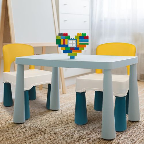 burgkidz Kids Chair, Plastic Toddler Chair with Upgraded Ergonomic Child Backrest, Match with Building Blocks Table, Suitable for Boys and Girls to Sit, Macaron