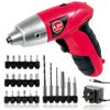 SPARES2GO Cordless Rechargeable Electric Screwdriver Combi Drill & Bit Set (4.8V)