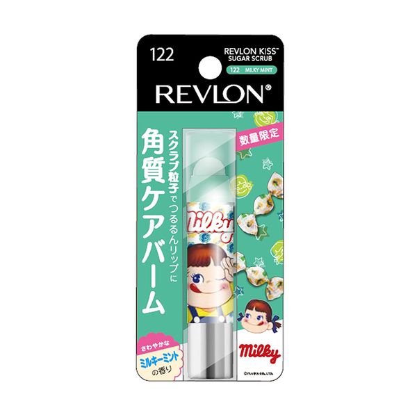 Revlon Kiss Sugar Scrub, 122, Milky Mint, Slightly Sweet and Gentle Milky Scent, Moisturizing Exfoliating Care, 0.1 oz (2.6 g), Revlon Kiss Sugar Scrub, Mint