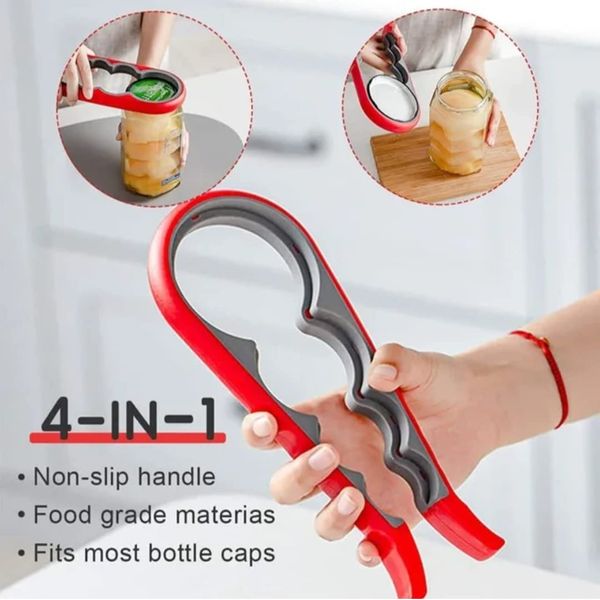 Jar Opener Bottle Opener for Weak Hands, Seniors With Arthritis 5 in 1 Multi Function, Silicone Handle, Elderly Sufferers, jar opener for seniors, lid opener