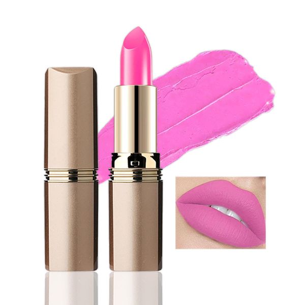 Bright Pink Matte Lip Stick, Light Pink Lipstick for Women Long Lasting, Smooth Full-Coverage Moisturizing Lipsticks, Waterproof Non-Sticky Tinted Lip Balm for Girls & Women