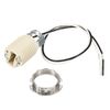 PATIKIL G9 Light Base Socket Kit, 1 Pack 10 Inch Long Wire Lead Ceramic Lamp Holder Base with Socket Ring Removal Tool, White