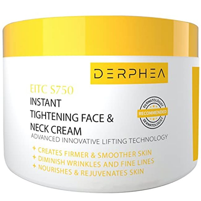 DERPHEA Neck Cream, Face & Neck Tightening Cream, Skin Tightening Cream For Tightening Skin, Fine lines, Loose & Sagging Skin On Face, Neck, Décolleté (3.4 Oz)