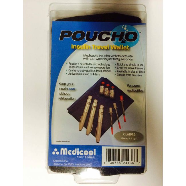 Poucho Insulin Travel Wallet Extra Large Size 9" x 6.5" By Medicool