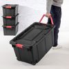 Sterilite 15 Gal Industrial Tote Stackable Storage Bin with Latching Lid, 6 Pack