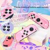 DLseego Protective Case for Switch/Switch OLED Controller, Transparent Glitter Soft TPU Switch Joycon Controller Protective Grip Case Shell, Left and Right Handles, Pink