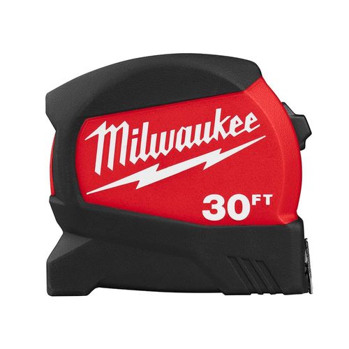 Milwaukee measure tape Milwaukee 48-22-0430 Tape Measure, 30 ft L Blade, 1-3/16 in W Blade, Steel Blade, ABS Case, Black/Red Case