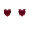 Ivy Gems 9ct Yellow Gold Ruby Heart Stud Earrings