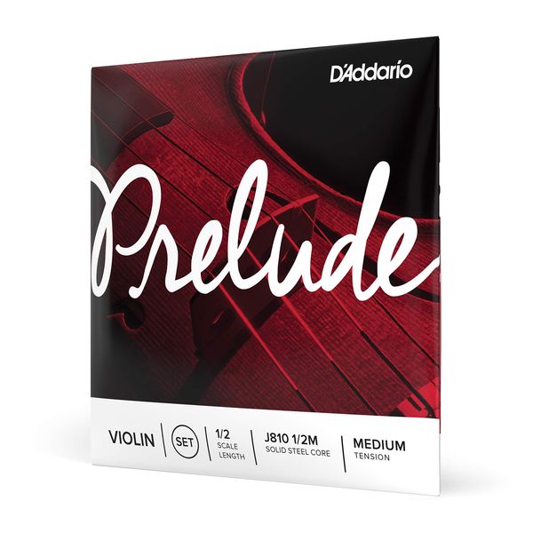 D'Addario Prelude Violin Strings, J810 1/2M, Medium Tension, 1/2 Scale, 4-String Full Set